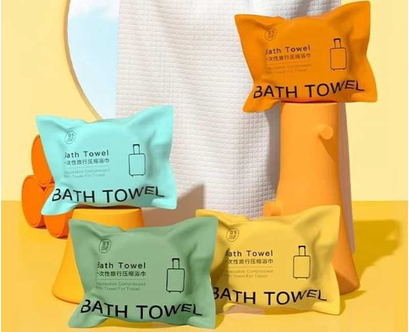 Serviette de bain comprimé